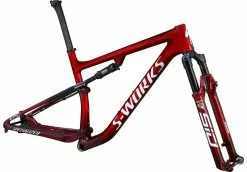Specialized Rahmenset Epic S-Works Gloss Red Tint Fade Over Brushed Silver / Tarmac Black / White W/Gold